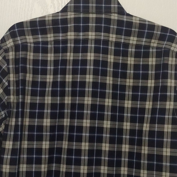 Banana Republic Blue Plaid Slim Fit Shirt. Medium 15 - 15 1/2 - Picture 6 of 10